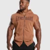 Gymshark Hoodies & Sweatshirts*Heritage Washed Sleeveless Zip Up Hoodie CanyonBrown