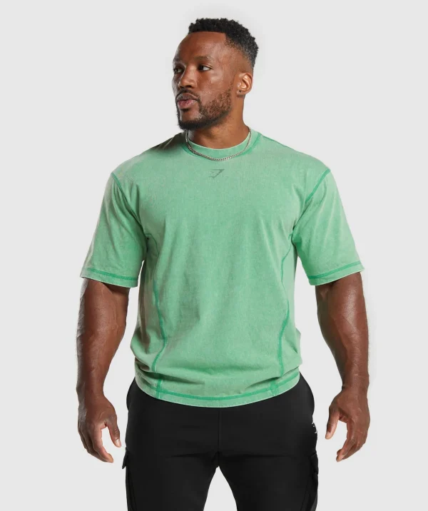 Gymshark T-shirts & Tops*Heritage Washed T-Shirt LagoonGreen