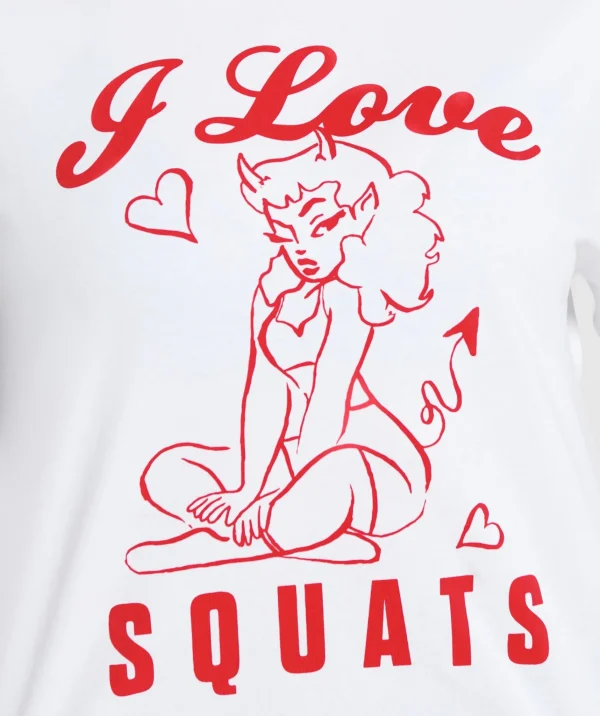 Gymshark T-shirts & Tops*I Love Squats Graphic Oversized Tee White