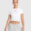 Gymshark T-shirts & Tops*Kettlebell Cutie Baby Tee White