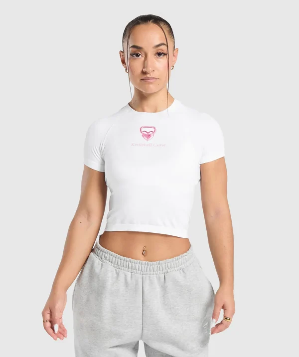 Gymshark T-shirts & Tops*Kettlebell Cutie Baby Tee White