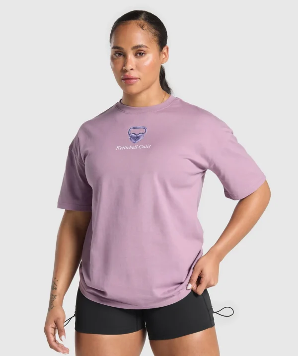 Gymshark T-shirts & Tops*Kettlebell Cutie Oversized T-Shirt SoftPurple