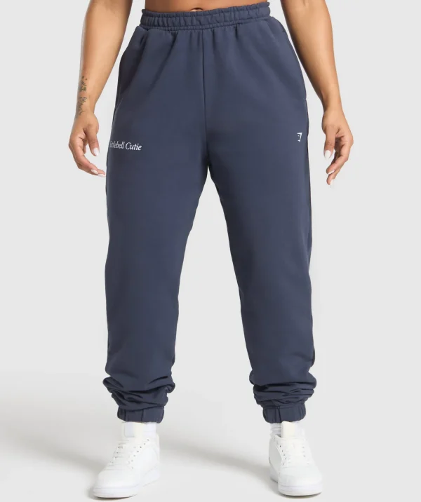 Gymshark Joggers & Sweatpants*Kettlebell Cutie Oversized Joggers HeavyBlue