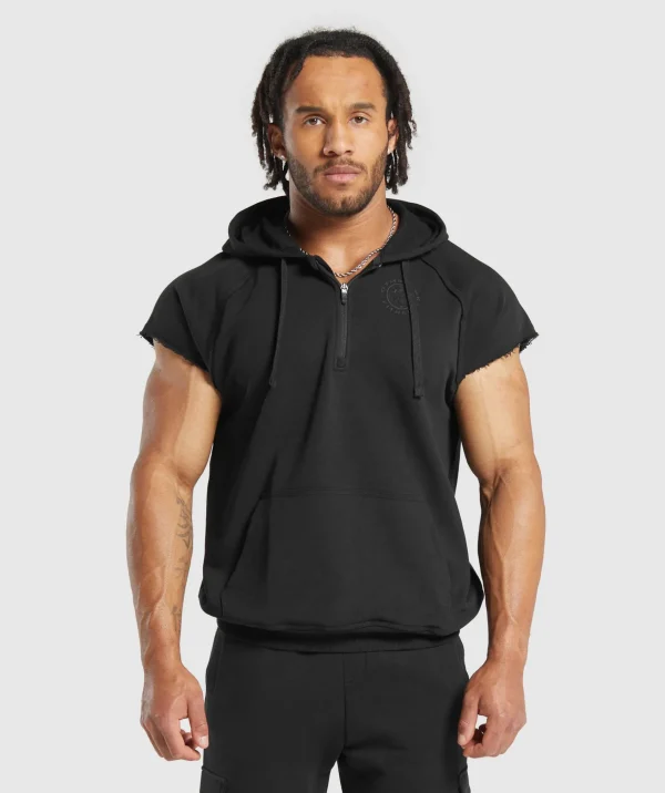 Gymshark Hoodies & Sweatshirts*Legacy 1/4 Zip Cap Sleeve Hoodie Black