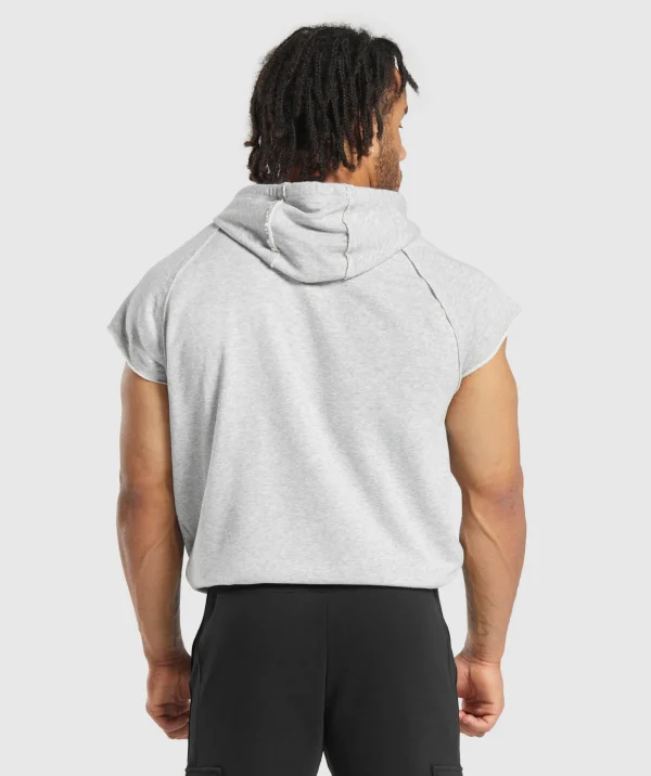 Gymshark Hoodies & Sweatshirts*Legacy 1/4 Zip Cap Sleeve Hoodie LightGreyCoreMarl