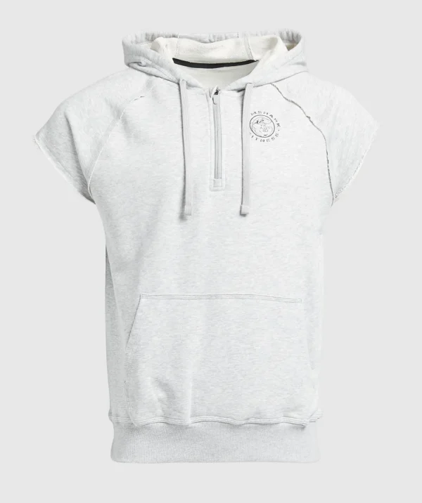 Gymshark Hoodies & Sweatshirts*Legacy 1/4 Zip Cap Sleeve Hoodie LightGreyCoreMarl