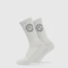 Gymshark Crew Socks*Legacy Crew 2pk LightGreyCoreMarl