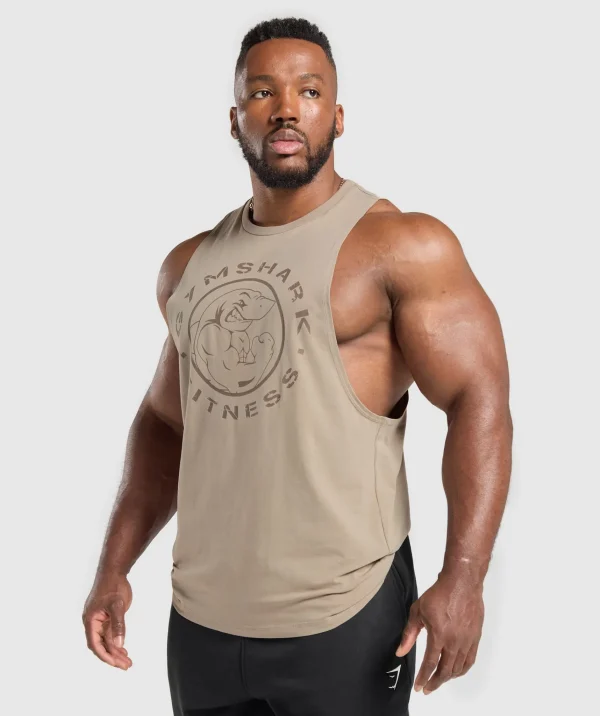 Gymshark Tank Tops*Legacy Drop Arm Tank CementBrown