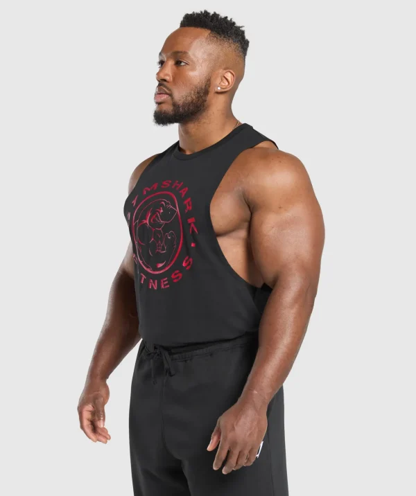 Gymshark Tank Tops*Legacy Drop Arm Tank Black/ConditioningRed