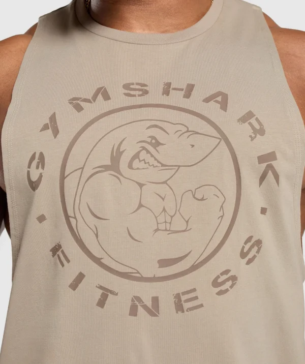 Gymshark Tank Tops*Legacy Drop Arm Tank CementBrown