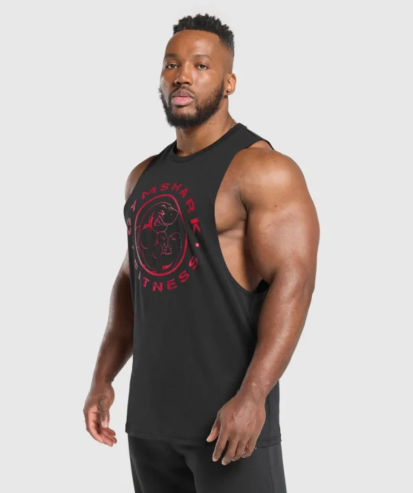 Gymshark Tank Tops*Legacy Drop Arm Tank Black/ConditioningRed