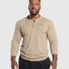 Gymshark T-shirts & Tops*Legacy Henley CementBrown