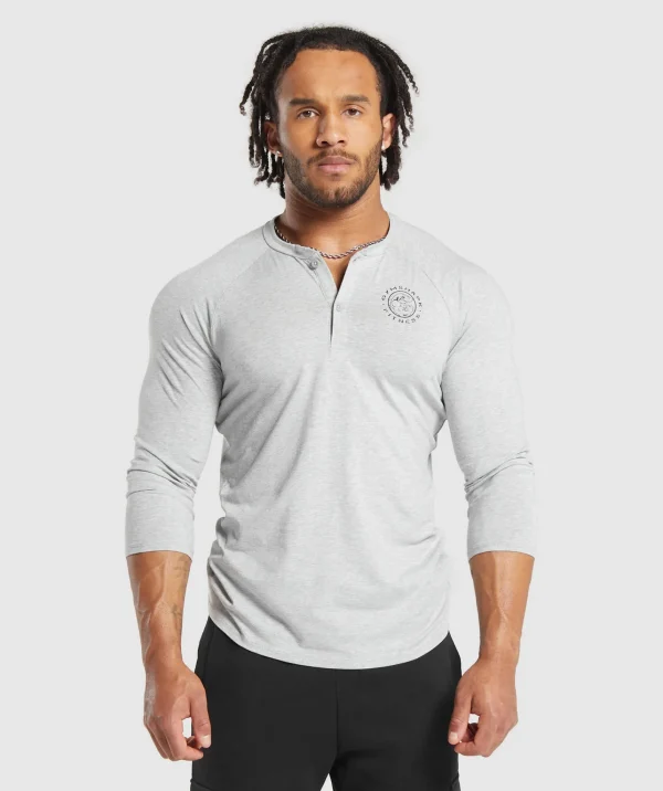 Gymshark T-shirts & Tops*Legacy Henley LightGreyMarl