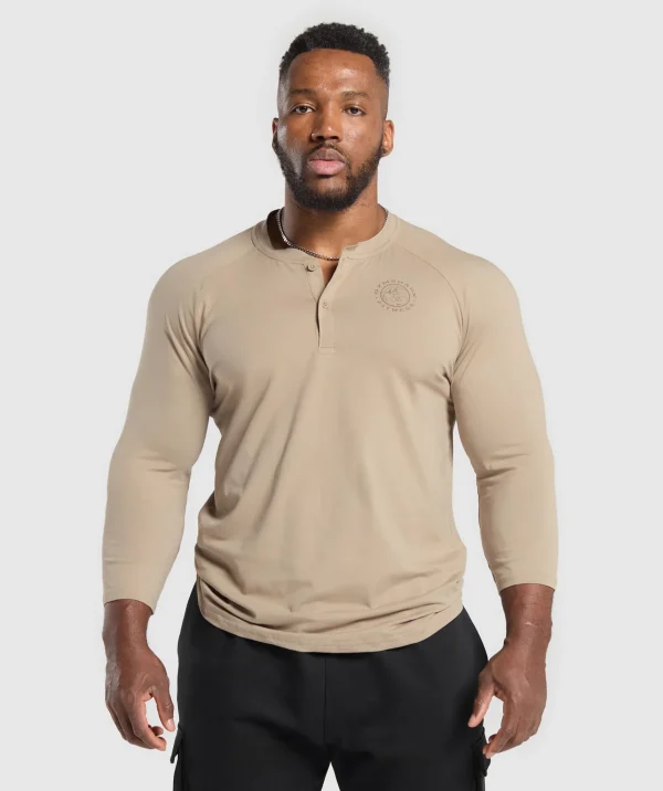 Gymshark T-shirts & Tops*Legacy Henley CementBrown