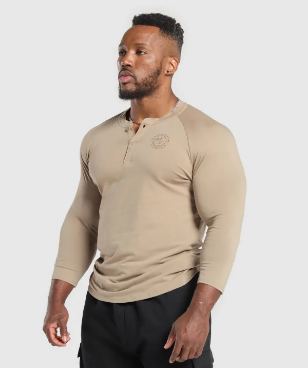 Gymshark T-shirts & Tops*Legacy Henley CementBrown