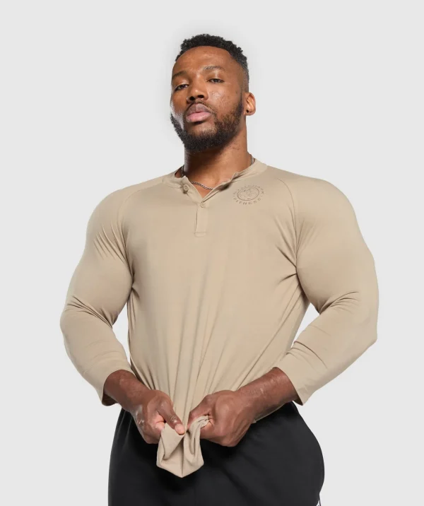 Gymshark T-shirts & Tops*Legacy Henley CementBrown