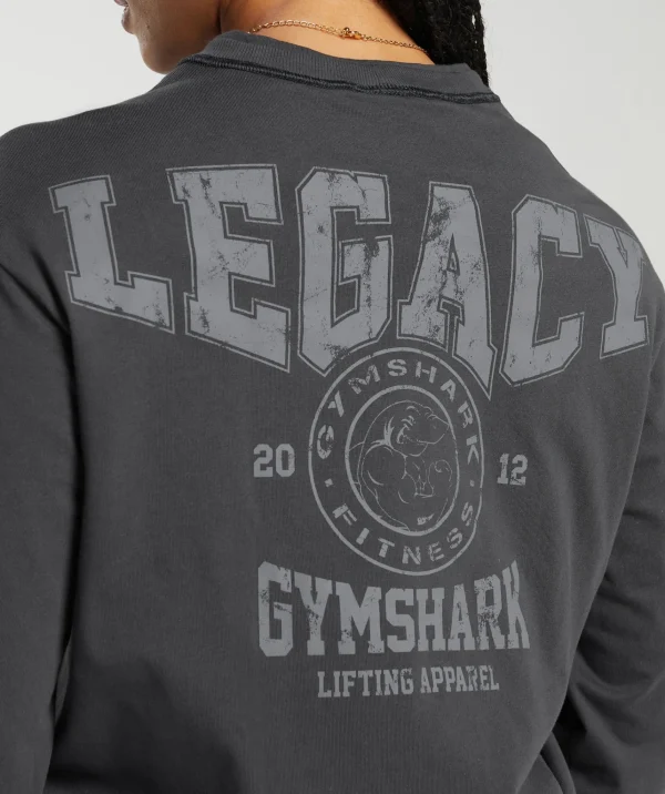 Gymshark T-shirts & Tops*Legacy Long Sleeve Top AsphaltGrey