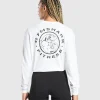 Gymshark T-shirts & Tops*Legacy Oversized Long Sleeve Top White