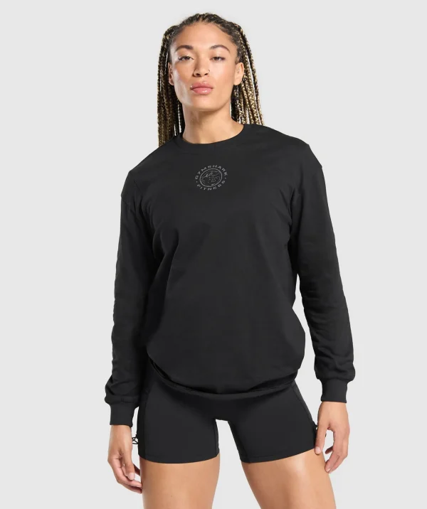 Gymshark T-shirts & Tops*Legacy Oversized Long Sleeve Top Black