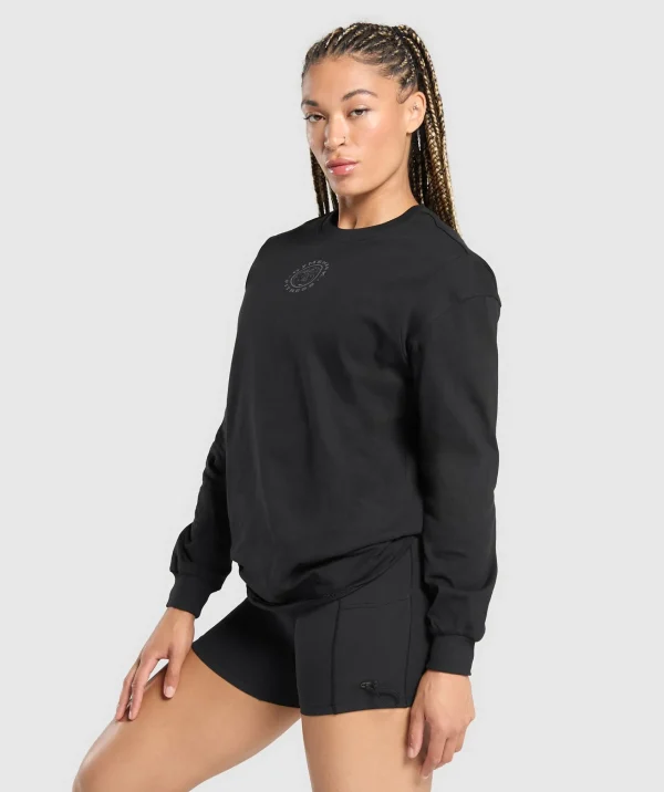 Gymshark T-shirts & Tops*Legacy Oversized Long Sleeve Top Black