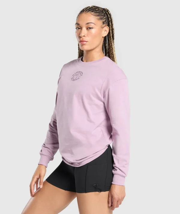 Gymshark T-shirts & Tops*Legacy Oversized Long Sleeve Top WarmLilac