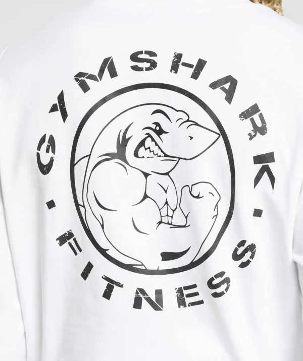 Gymshark T-shirts & Tops*Legacy Oversized Long Sleeve Top White