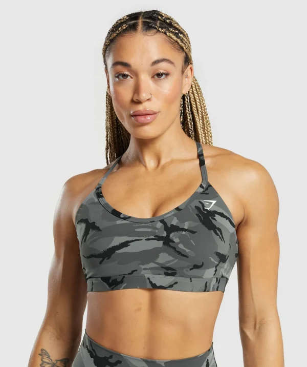 Gymshark Sports Bras*Legacy Printed Sports Bra PitchGrey