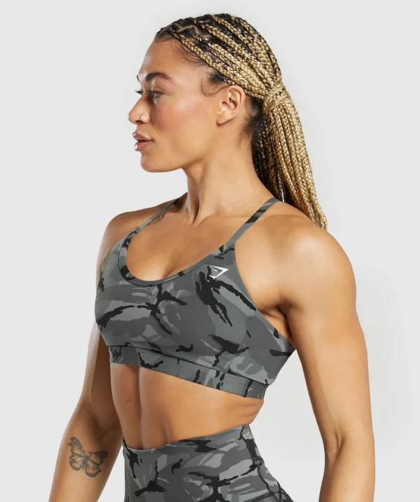 Gymshark Sports Bras*Legacy Printed Sports Bra PitchGrey