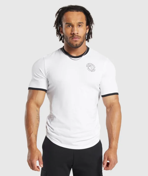 Gymshark T-shirts & Tops*Legacy Ringer T-Shirt White/Black