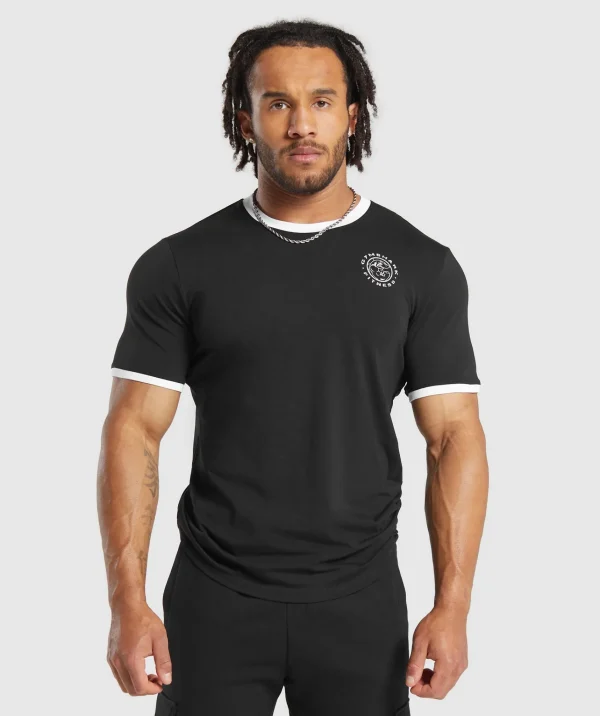 Gymshark T-shirts & Tops*Legacy Ringer T-Shirt Black/White