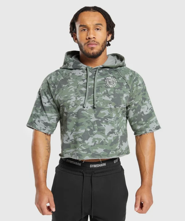 Gymshark Hoodies & Sweatshirts*Legacy Short Sleeve Crop Hoodie UnitGreen