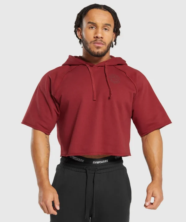 Gymshark Hoodies & Sweatshirts*Legacy Short Sleeve Crop Hoodie WashedRed