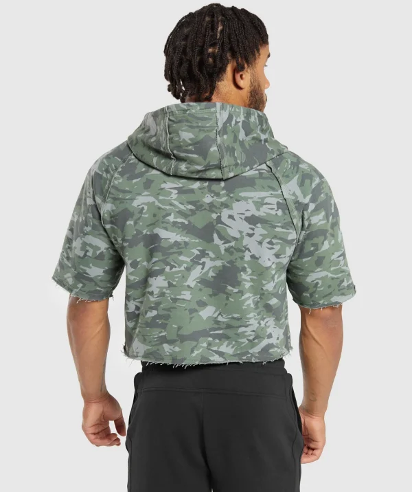 Gymshark Hoodies & Sweatshirts*Legacy Short Sleeve Crop Hoodie UnitGreen