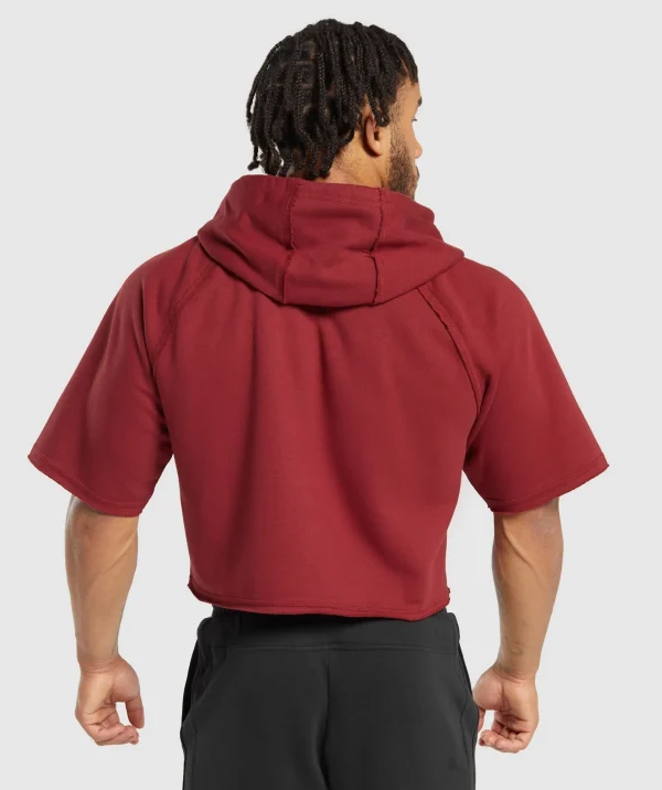 Gymshark Hoodies & Sweatshirts*Legacy Short Sleeve Crop Hoodie WashedRed