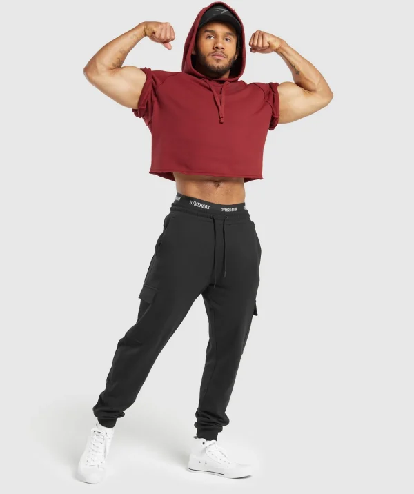 Gymshark Hoodies & Sweatshirts*Legacy Short Sleeve Crop Hoodie WashedRed