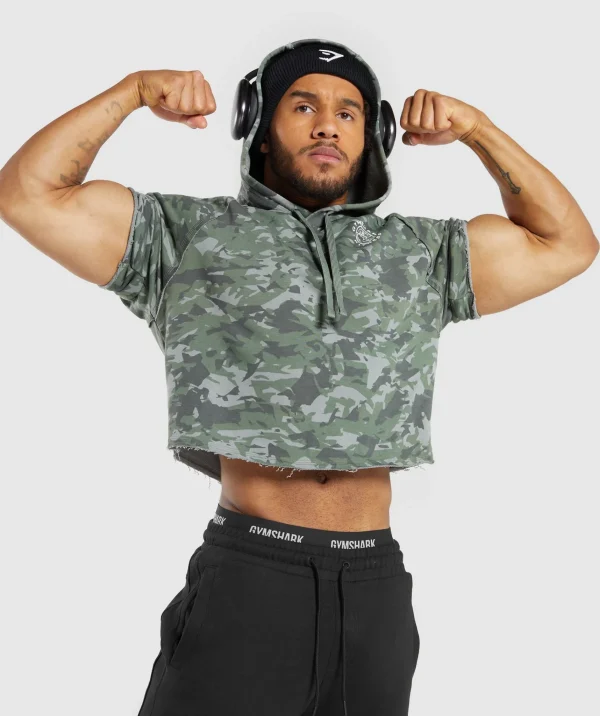 Gymshark Hoodies & Sweatshirts*Legacy Short Sleeve Crop Hoodie UnitGreen