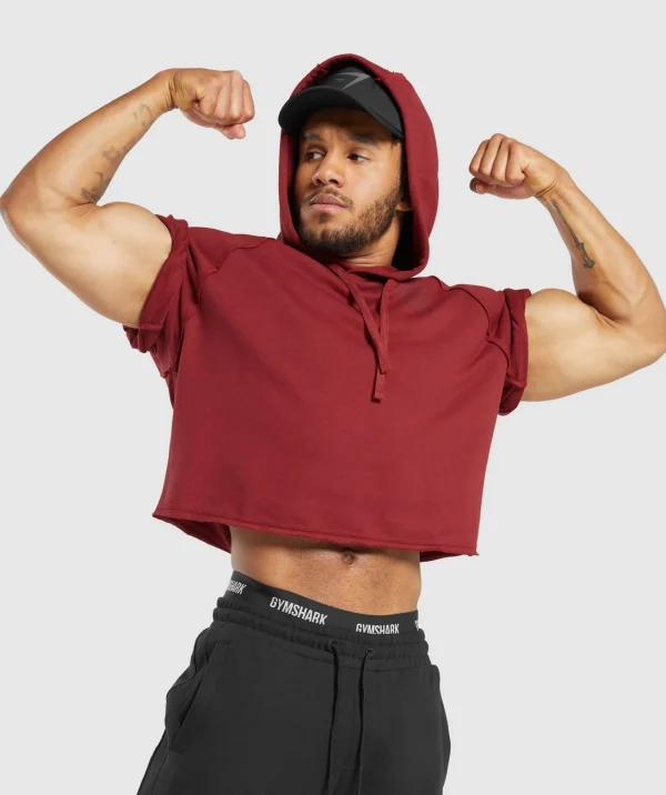 Gymshark Hoodies & Sweatshirts*Legacy Short Sleeve Crop Hoodie WashedRed