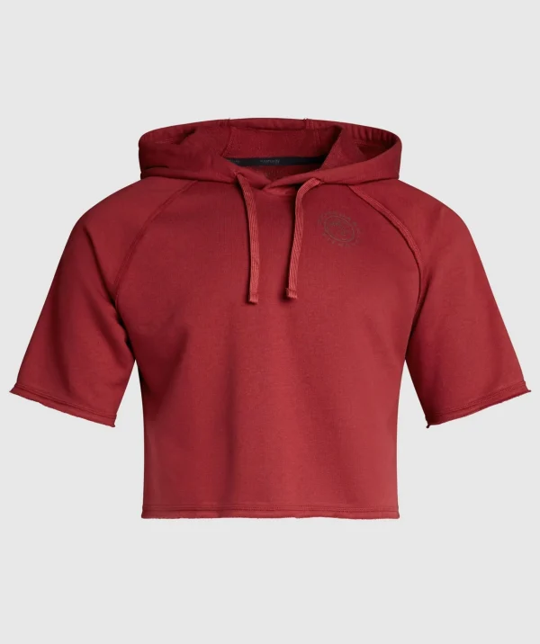 Gymshark Hoodies & Sweatshirts*Legacy Short Sleeve Crop Hoodie WashedRed