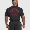 Gymshark T-shirts & Tops*Legacy T-Shirt Black/ConditioningRed