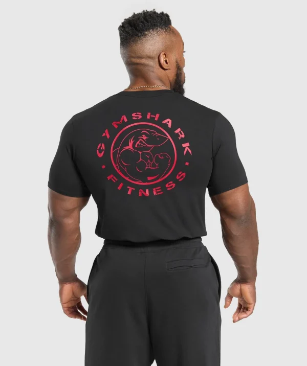 Gymshark T-shirts & Tops*Legacy T-Shirt Black/ConditioningRed