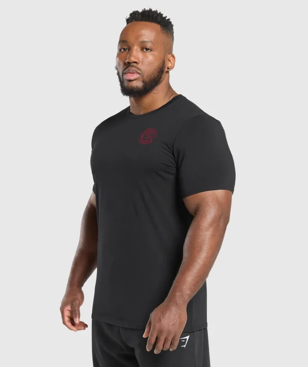 Gymshark T-shirts & Tops*Legacy T-Shirt Black/ConditioningRed