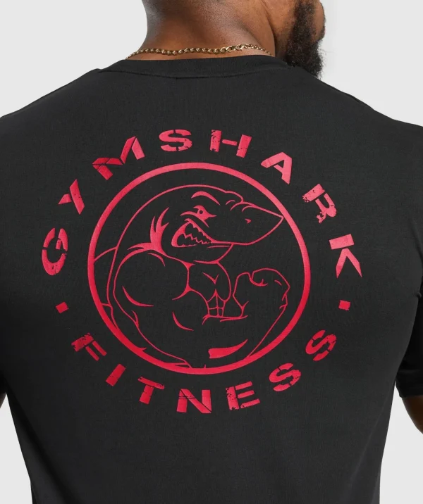 Gymshark T-shirts & Tops*Legacy T-Shirt Black/ConditioningRed