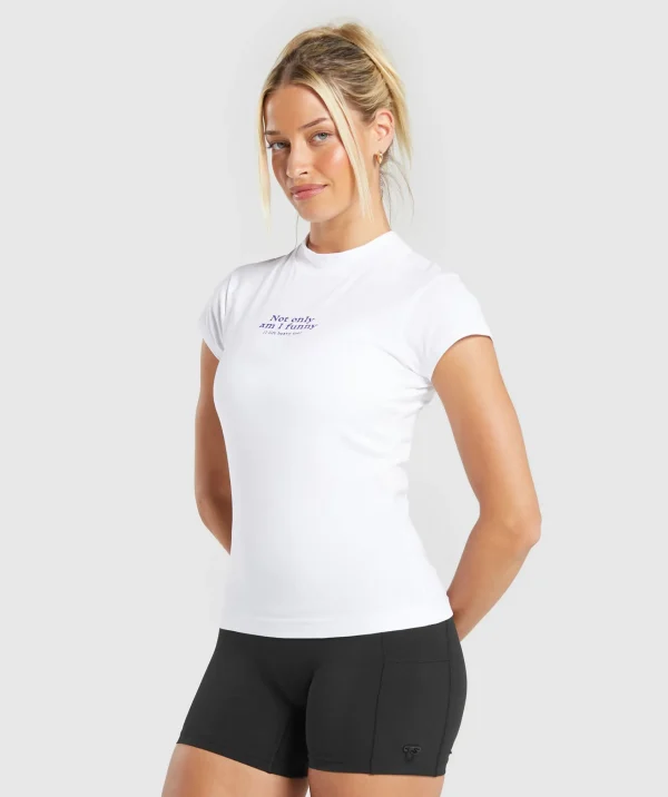 Gymshark T-shirts & Tops*Lift Heavy Body Fit T-Shirt White