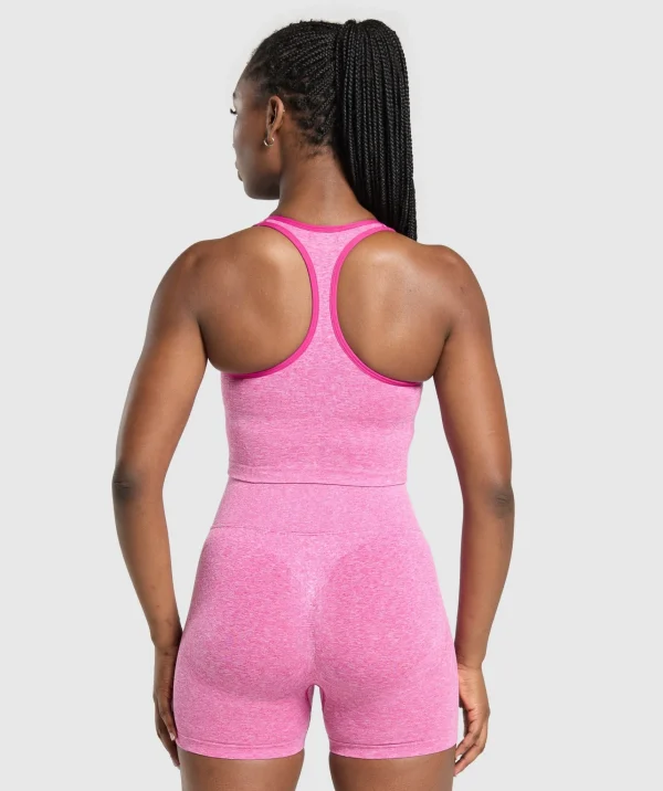 Gymshark Tank Tops | Crop Tops*Lift Seamless Midi Tank With Shelf WinningPink/WhiteMarl