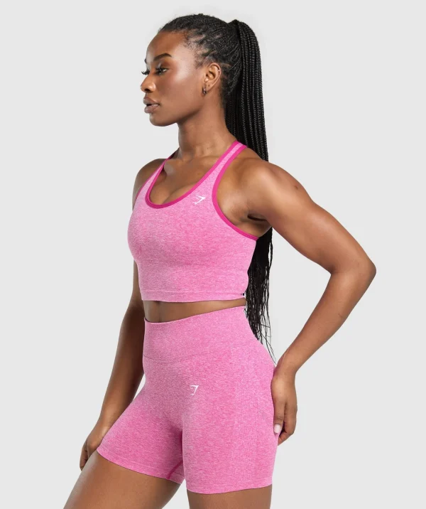 Gymshark Tank Tops | Crop Tops*Lift Seamless Midi Tank With Shelf WinningPink/WhiteMarl