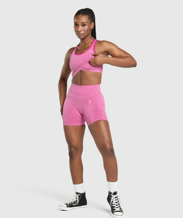 Gymshark Tank Tops | Crop Tops*Lift Seamless Midi Tank With Shelf WinningPink/WhiteMarl