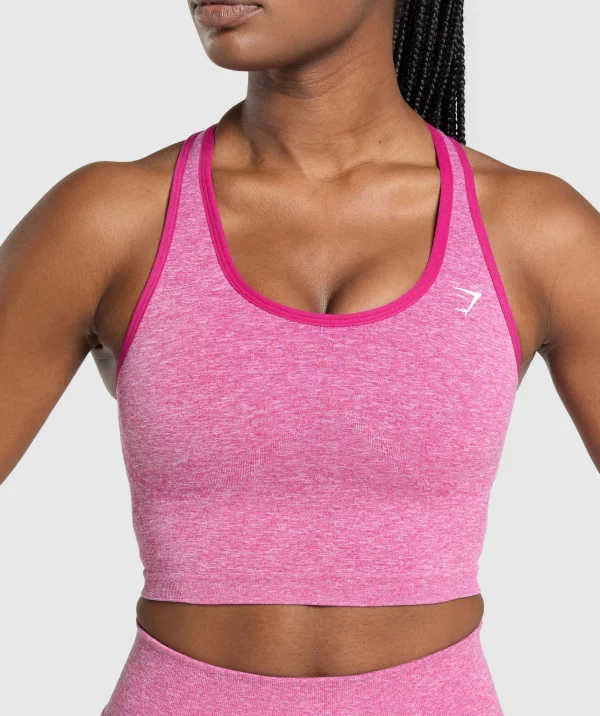 Gymshark Tank Tops | Crop Tops*Lift Seamless Midi Tank With Shelf WinningPink/WhiteMarl