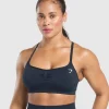 Gymshark Sports Bras*Lift Seamless Sports Bra MidnightBlue/BlackMarl