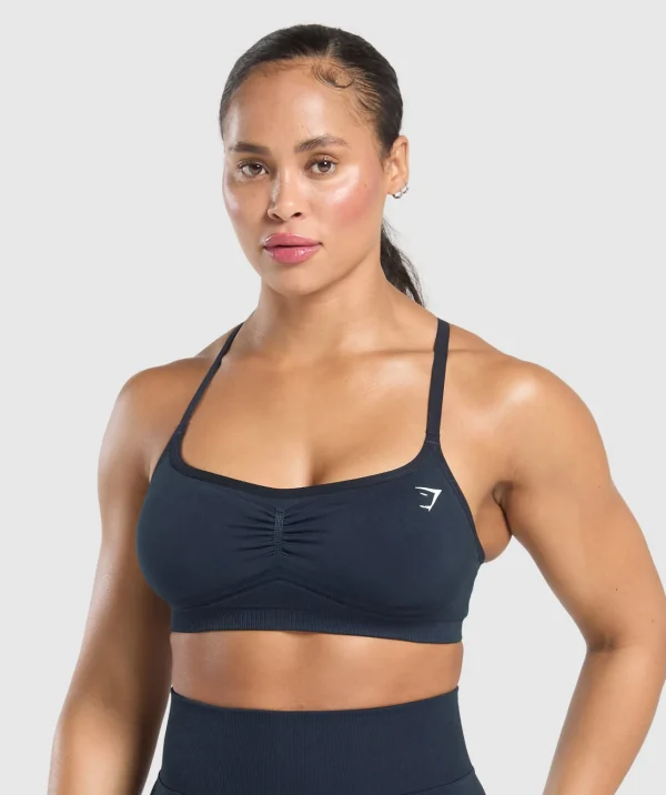 Gymshark Sports Bras*Lift Seamless Sports Bra MidnightBlue/BlackMarl