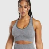 Gymshark Sports Bras*Lift Seamless Sports Bra BrushedGrey/WhiteMarl